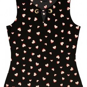 Tommy Hilfiger Heart Print Sleeveless Top – Size Small